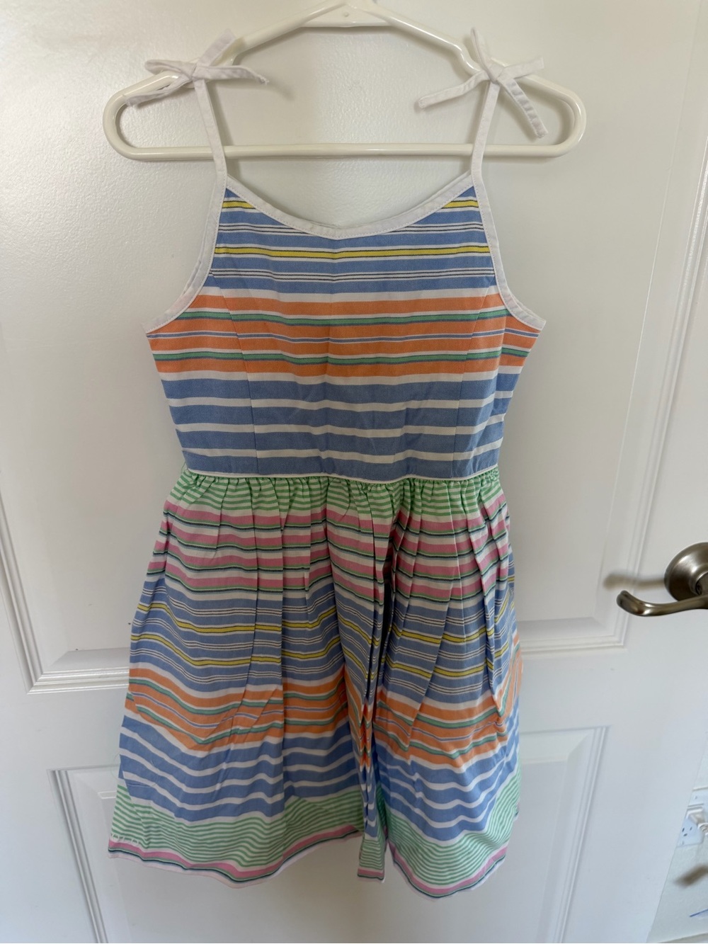 Polo Ralph Lauren Girls' Striped Summer Dress - Blue, Orange, Green